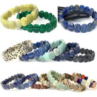 Natural 10x15mm faceted flashing Stone beads Bracelets Handmade Reiki Healing Meditation Bangles Elastic Rope Couple Jewelry