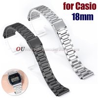 For Casio Stainless Steel Watch Band 18mm for A158/A159/AQ230/F91W/AE1200/AE1300/B650/AQ230 Metal StrapMen Replacement Watchband
