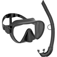 Frameless Diving Mask Wet Snorkel Set Low Internal Volume Pure Soft Silicone Swimming Training Diving Glasses Adjustable