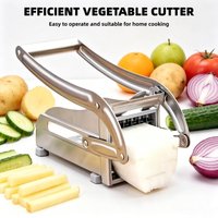 1pcs Potato Cutter,food Grade Stainless Steel Vegetable/chips Chopper, with Non-slip Suction Cup Base, with Replacement Blades