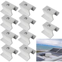 10Pcs Solar Middle Clamp PV Aluminum Alloy Solar Panel Mounting Middle Clamp For Frame Fixed Solar Modules Clip Height 25-50MM