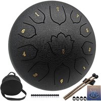 Steel Tongue Drum 8 Inch 11 Notes Steel Drum C Major Percussion Instruments for Yoga Meditation Zen with Mallets Storage Bag