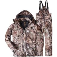 Winter Biomimetic Camouflage Hunting Uniform Outdoor Windproof Waterproof Men's Thick Thermal Cotton-Padded Jacket And Pants Set