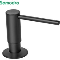 Samodra Black Liquid Soap Dispensers Brass Pump Head With 500ML PE Bottle Build in Dispenser soap For kitchen accessories