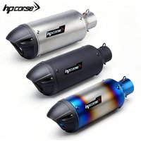 For Yamaha Honda Suzuki Z900 CBR600 S1000RR MT07 Universal 51mm Motorcycle Straight Exhaust Pipe HP Muffler Steel Accessories