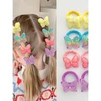 Children's Shiny Butterfly Hair Ties Cute Girls Baby High Ponytail No Damage Towel Circle Hair Bands