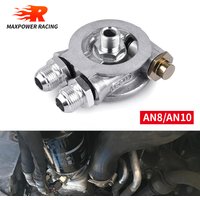 Universal Oil Cooler Filter Sandwich Plate+Thermostat Adaptor 3/4" 16-UNF With AN8/AN10 Oil Filter Sandwich Adapter Aluminum