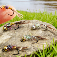 UV Flashback Euro Nymph Flies, Bead Head Wet Flies with Shimmering Tinsel for Trout and Freshwater Fishing