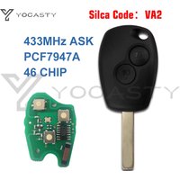 YOCASTY PCF7946A PCF7947A VA2 Remote Car Key Fob for Renault Wind Clio Modus Kangoo Master Twingo 2004 2005 2006 2014 2015 2016