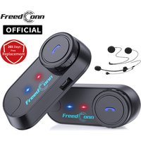 FreedConn Bluetooth Motorrad Intercom Helm Headset Kopfhörer FM Musik Sharing Helm Communicator Lautsprecher