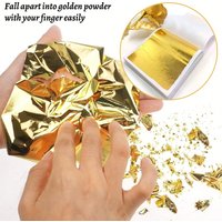 100 Sheets Grade 24K Gold Leaf Flakes Silver Rosegold Dishes Chef Art Chocolate Cake Baking Decoration Tool, Cake Toppers