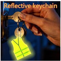 AliExpress NONE Reflective Safety Keychains High-Visibility Vest-Shaped Reflector for Night Cycling and Walking