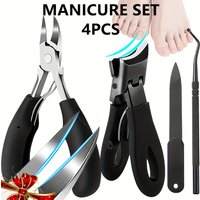 4PCS Set Heavy Duty Nail Clippers Angled Head Large Toenail Clippers Ingrown Toe Nail Clippers for Thick Toenails Seniors