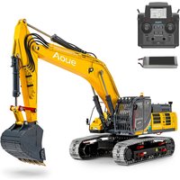 Toys Metal LESU 1/14 RC Hydraulic Tracked Excavator SK500 Remote Control Digger 6CH Valve Trucks Cars Motor Light System Machine