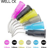 100pcs/lot Equipment Irrigation Bent Needle Tips Dental Flow Sealant Etchant Composite Resin Acid Reagent Delievery Syringe Tips
