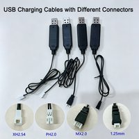 USB charging cable 3.7V 7.4V suitable for electric toy lithium batteries, with MX2.0 XH2.54 JST SM 2P 4P interface
