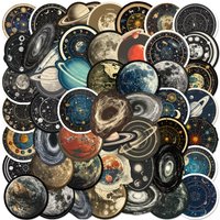 50pcs Space Station Universe Starry Sky Cartoon Graffiti Stickers DIY Phone Laptop Notebook Suitcase Waterproof Sticker Kids Toy