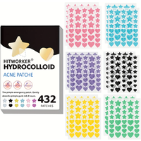 432 pieces of 6-color acne patch - waterproof, non irritating water-based gel acne patch | effectively absorbs acne secretions
