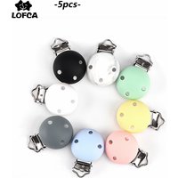 Lofca Silikon-Clip, 5 Stück, Baby-Schnuller für DIY-Schnullerkette, Stillen, Zahnen, Baby-Geschenke, lebensmittelecht, BPA-Baby