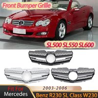 For Mercedes Benz R230 SL Class W230 2003-2006 SL500 SL550 SL600 2-Door Convertible AMG Front Grille Upper Grill Hood Mesh
