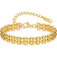 18k Gold Plated Mesh Link Bracelet for Women, Clavicle Chain Wrist Bracelet Polish Jewelry