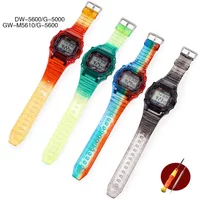 TPU Resin Strap Bezel for Casio G-SHOCK DW-5600 GW-M5610 5600 GLS-5600 Men Transparent Replace Watch Band Protective Case Kit