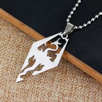 Unisex Stainless Steel Dragon Necklace from Skyrim Choker Pendant Sweater Chain Jewelry Gift for Men And Women