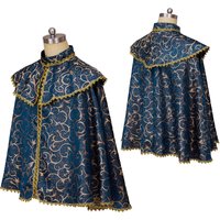 Unisex Medieval Renaissance Nobles Prince Cloak Luxurious Vintage Noble Cape Costume Halloween Performance Festive Cape