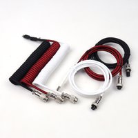 【LANO】Gx12 aviator Coiled Keyboard Plug to Type c Braided Cable aviator Cable Spring Coiled Power Cable Add PP Nylon and PETshea