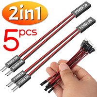 5/1PCS 2IN1 PC Power External Remote Start Switche 1 Male To 2 Female Desktop Computer Power Supply Control Adapter Cable for PC