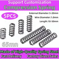 5PCS Compression Spring Y-Type Return 65MN Strong Spring Pressure Springs Wire Diameter1.0mm Outside Diameter 5-20mm