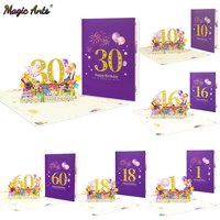 Numerals Birthday Card for Age 1st 10th 20th 21st 18th 16th 30th 60th Number Happy Birthday Greeting Cards