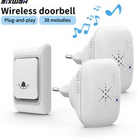 Wireless Doorbell EU plug with 38 Chimes Long Distance 4 Volume Settings, Waterproof cover