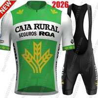 Caja Rural 2026 Team Cycling Jersey Set Summer Cycling Clothing Men's Kit Road Bike Shirts Suit Bicycle Bib Shorts MTB Uniform