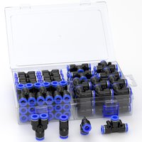 PU PE PV PY 24 pieces/box 6mm pneumatic hose connector kit, pneumatic quick release air hose push in connection accessories