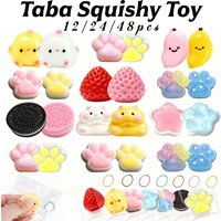 12-48Pcs Mini Taba Squishy Pack Squishy Making Kit For Squishy Party Favors Classroom Birthday Gift Goodie Bag Stress Relief Toy