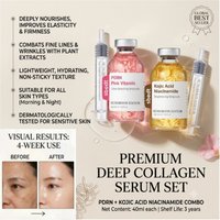40ml Deep Collagen Ampoule Serum Set Microneedle Anti Wrinkle Lifting Firming Line Sculpting Essence Moisturizing Anti-Aging