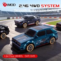 9IMOD 1/64 RC Drift Car 2.4G 4WD Full Proportional RC Car with Gyro LED Lights Magnetic Charging Dual Speed Control