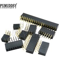 2.54mm R/A Double Row Female 2~40P PCB Board Right Angle Pin Header Socket Connector Pinheader 2* 4 6 10 20 40 Pin For Arduino