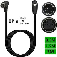 Mini DIN 9-Pin Male to Female Extension Adapter Cable mini din 9 core audio/video cable, S-video set-top box cable