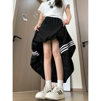 High Waist A-Line Midi Skirt Women's Quick Dry Summer 2026 New Style American Stripe Sport Bloomer Skirt Casual Wear