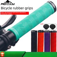 1 Pair Ergonomic Wear-resistant Bike Handlebar Grips, Non-slip Soft Rubber Aluminum Lock-on MTB Fixed Gear Cycling Accessories