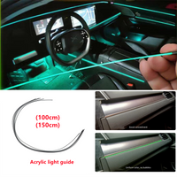 Akrylowe światła światłowodowe RGB kontrola dźwięku światła otoczenia z zapalniczką 12V Auto dekoracyjna lampa nastrojowa do wnętrza