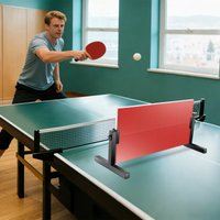 Tischtennis-Rückprallbrett-Trainer 360 ° Winkel- und höhenverstellbarer Tischtennistrainer aus Massivholz mit 8 Gummiblöcken für das Heimtraining im Studio