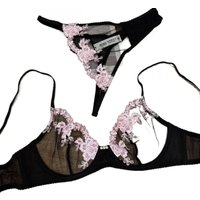 Vender Como Bolos Quentes Conjunto Sutiã Calcinha Renda Ultra Fina Bordada Mulher Push Up Sem Costura Confortável Roupa Íntima