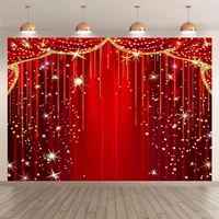 Star red stage curtain background banner, suitable for indoor and outdoor, multi-functional photo props