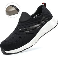 Summer Steel Toe Safety Shoes for Men Women Lightweight Breathable Non Slip Work Shoes Puncture Proof Tread Sneakers Protective