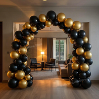 82pcs Black Gold Colors Latex Balloon Arch Set for Adult Birthday Wedding Gender Reveal Bachelorette Party Family Reunion Decor