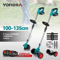 Schnurloser elektrischer Rasenmäher, faltbarer Trimmer, 8, Zubehör, verstellbar, für Garten, Beschneiden, Schneiden, Elektrowerkzeuge für Makita-Akku-Pin