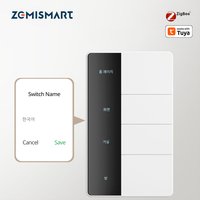 Zigbee DIY Name Switch Big Push Button Work with Tuya Display Screen Smart Wall Light Switch Alexa Google Home Voice Control